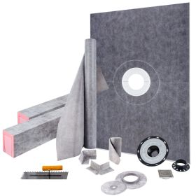 VEVOR Shower Curb Kit, 38"x60" Watertight Shower Curb Overlay with 4" ABS Central Bonding Flange, 4" Stainless Steel Grate VEVOR Shower Curb Kit, 38"x60" Watertight Shower Curb Overlay with 4" ABS Central Bonding Flange, 4" Stainless Steel Grate