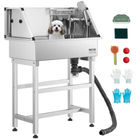 34 inch Dog Grooming Bath Tub Stainless Steel w Faucet for Pets 34 inch Dog Grooming Bath Tub Stainless Steel w Faucet for Pets
